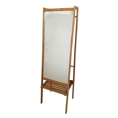 bamboo full-length dressing mirror  shelf