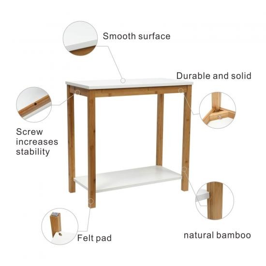 Bedside Table with Storage Shelf