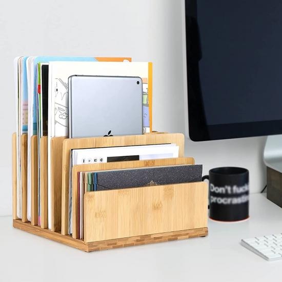 100% bamboo desktop organizer shelf