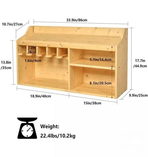 wooden hardware tool storage stand