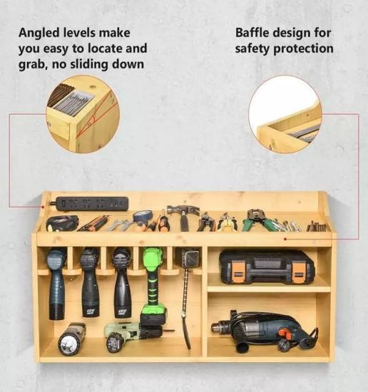 wooden hardware tool storage stand